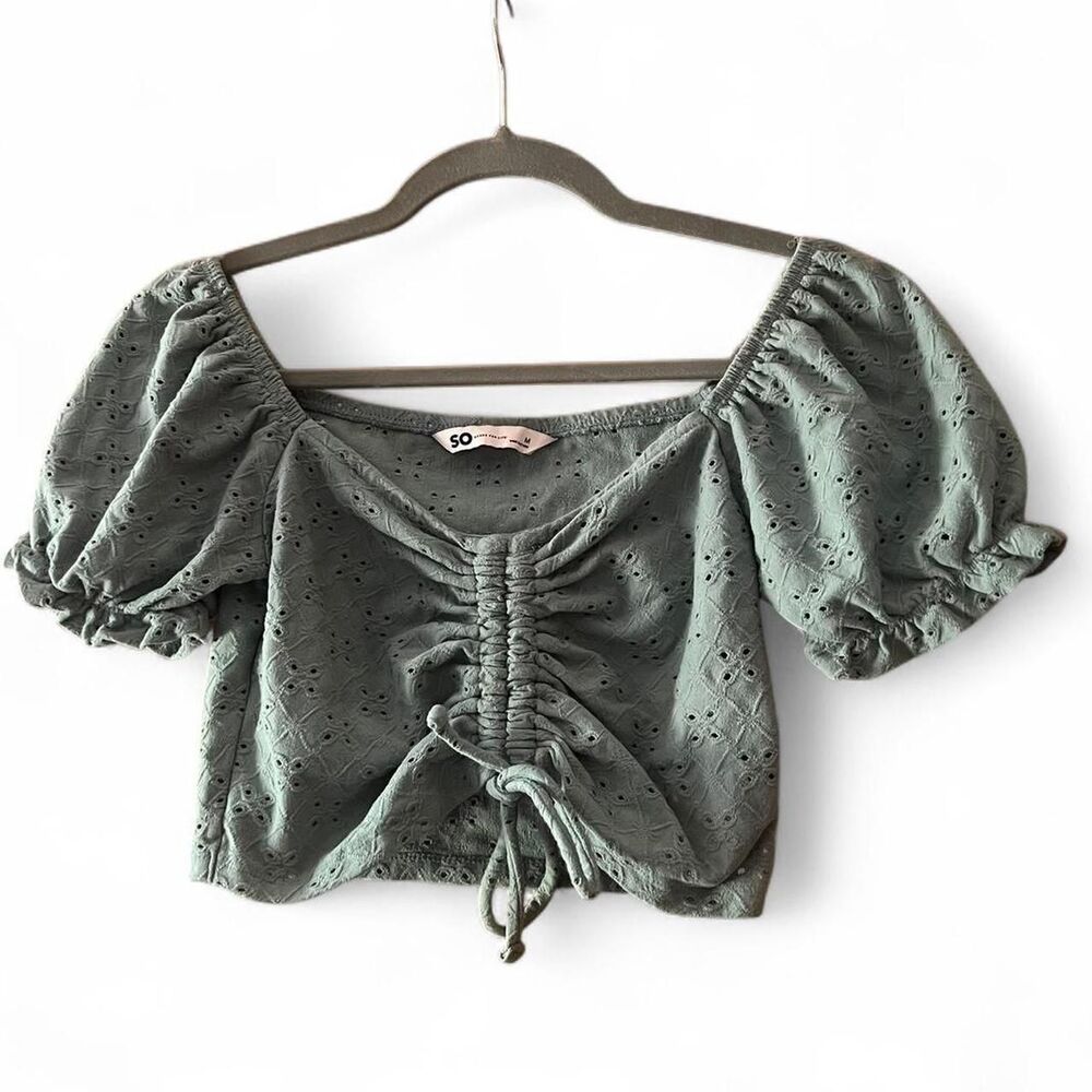 Unbranded Women's Green and Blue Crop-top